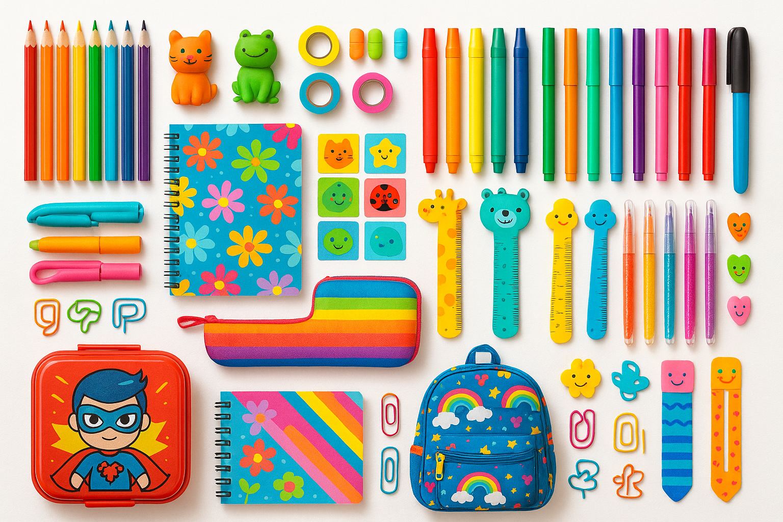kids school supplies and fun accessories